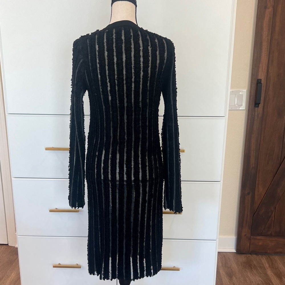 Louis Vuitton Black Textured Long Sleeve Dress - Picture 4 of 10